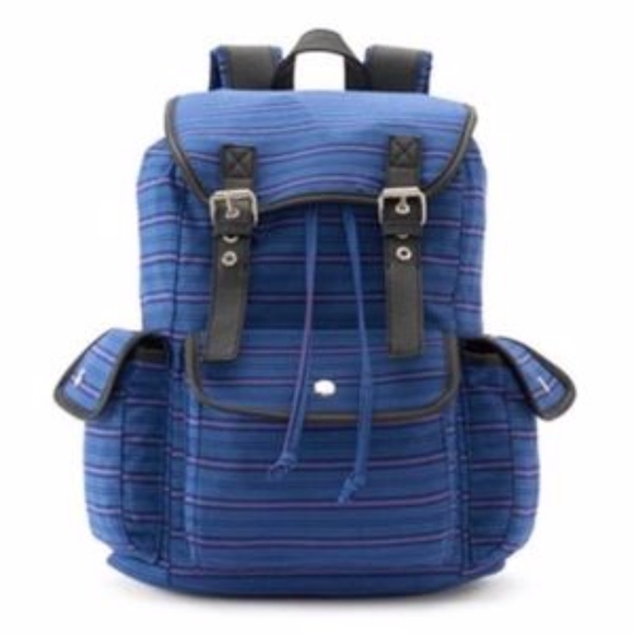 CANDIE’S Anna Bag Backpack Collegiate School Blue Stripe - Picture 1 of 5